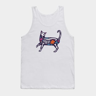 Colorful Day of the Dead Cat | Dia de los Muertos Gato Tank Top